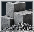 Concrete blocks and gravel